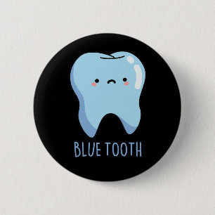 Bluetooth Funny Technical Blue Tooth Pun Dark BG 6 Cm Round Badge