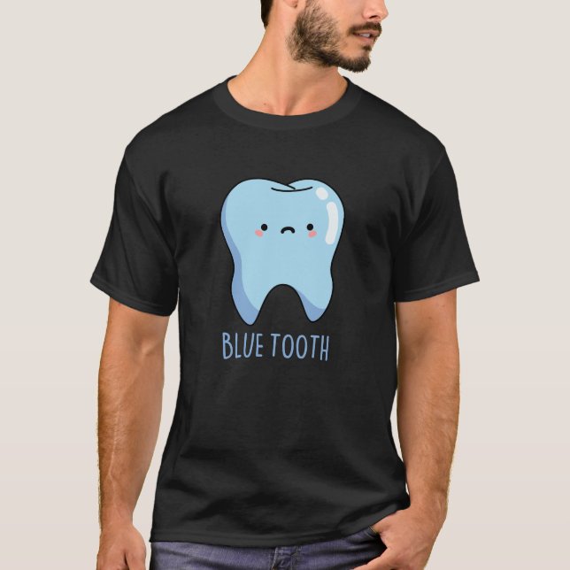 Bluetooth Funny Technical Blue Tooth Pun Dark BG T-Shirt (Front)