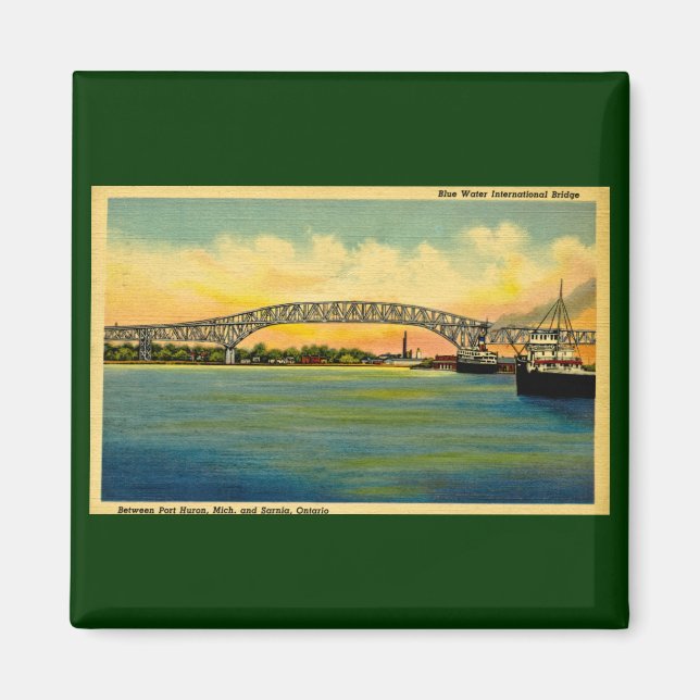 Bluewater Bridge Port Huron Michigan Magnet (Front)