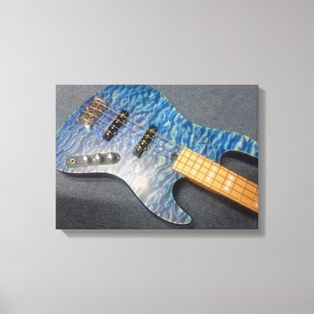 BlueWave Bass Guitar Canvas Print (Front)