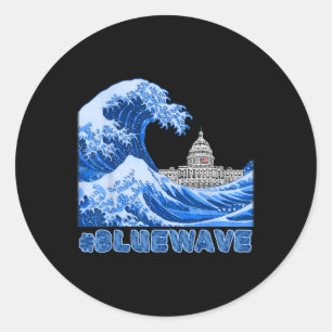 Bluewave Resist Resistance Democratic Democrats Classic Round Sticker
