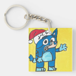 Bluey Christmas Fan Art Keychain