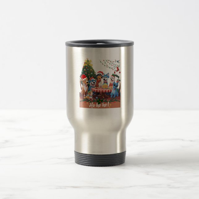 Bluey Family Christmas Party Travel Mug (Center)