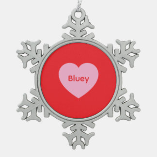 Bluey Hugs Snowflake Xmas Tree Crystal Decoration
