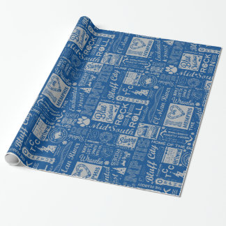 Bluff City Blue Christmas Wrapping Paper