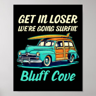 Bluff Cove Beach California Surf Women Men Vintage Poster