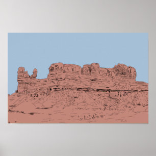 Bluff, Utah Illustration Poster