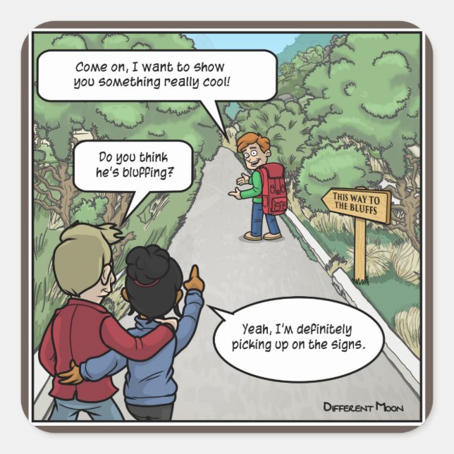 Bluffing Funny Stickers (Front)