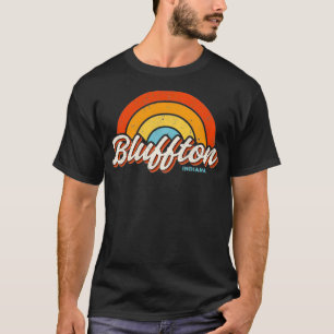 Bluffton Indiana IN Vintage Rainbow Retro 70s  T-Shirt