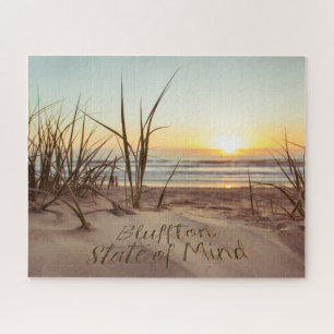 Bluffton State of Mind Written in Sand SC Beach Jigsaw Puzzle