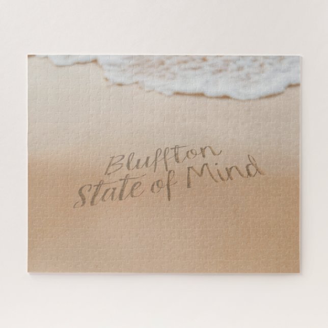 Bluffton State of Mind Written in Sand SC Beach Jigsaw Puzzle (Horizontal)