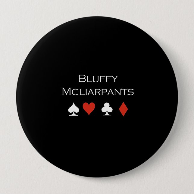 Bluffy Mcliarpants T-shirt white 10 Cm Round Badge (Front)
