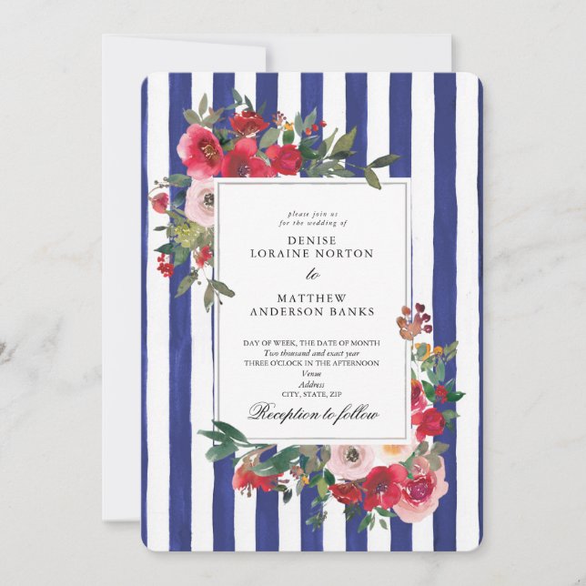 Bluing Coloured Wedding Invitation (Front)