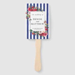 Bluing Coloured Wedding Invitation Hand Fan