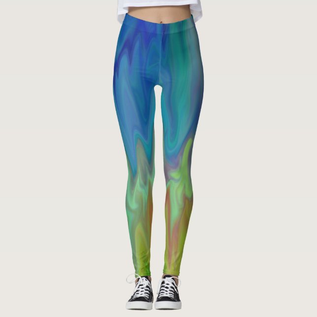 Bluish Abstract Leggings (Front)
