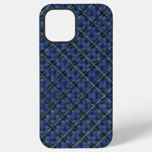 Bluish chequered square with pixelated dots iPhone 12 pro max case