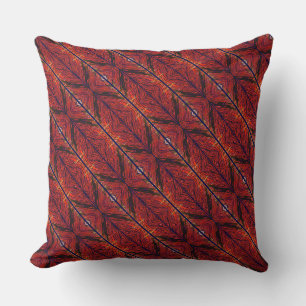 Bluish clear red shapes, zigzag, wavy and stripes? cushion