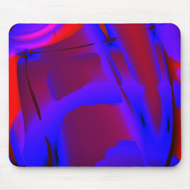 Bluish cropped digital paint magnification on wine mouse mat (Front)