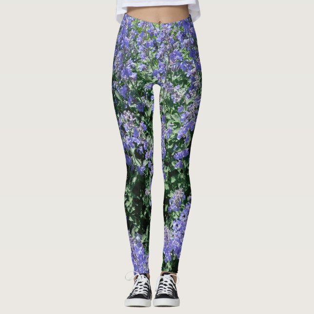 Bluish Floral Leggings (Front)
