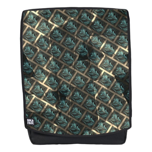 Bluish grey brick effect, under dark spot in lines backpack (Front)