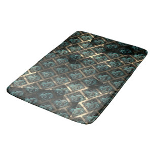 Bluish grey brick effect, under dark spot in lines bath mat