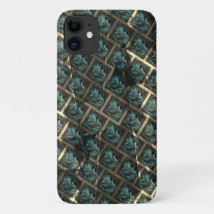 Bluish grey brick effect, under dark spot in lines iPhone 11 case