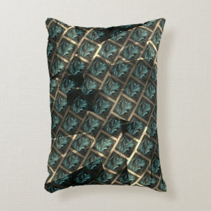 Bluish grey brick effect, under dark spot in lines decorative cushion