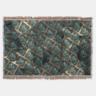 Bluish grey brick effect, under dark spot in lines throw blanket