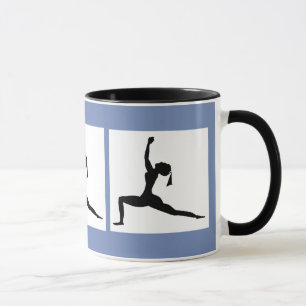 Bluish Grey Combo 'Fun Yoga Designs Coffee Mug/Cup Mug
