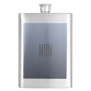 Bluish Grey Gradient custom monogram flask