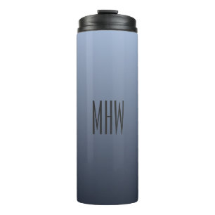 Bluish Grey Gradient custom monogram tumbler