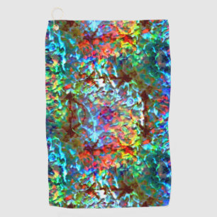 Bluish psychedelic or cybernetic sea rock golf towel