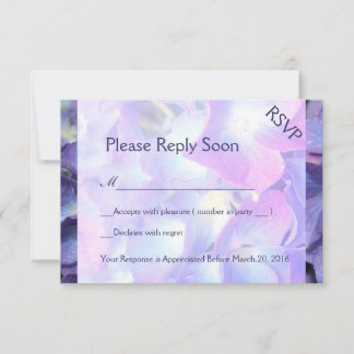 ©Bluish Purple Hydrangea RSVP Response Card