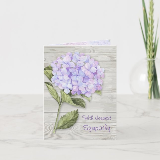 Bluish purple hydrangea Sympathy Card (Front)