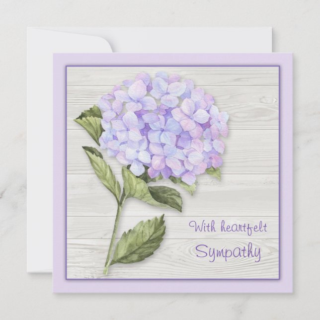 Bluish purple hydrangea Sympathy Card (Front)