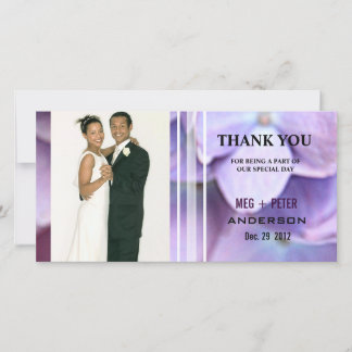 ©Bluish Purple Hydrangea Wedding Photo Thank You Card