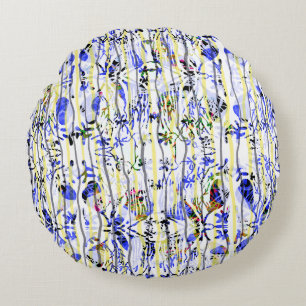 Bluish Round Cushion
