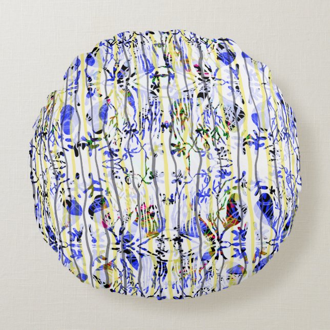 Bluish Round Cushion (Front)