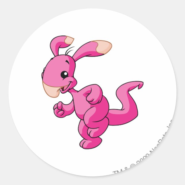 Blumaroo Pink Classic Round Sticker (Front)
