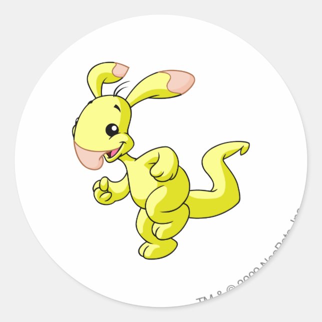 Blumaroo Yellow Classic Round Sticker (Front)