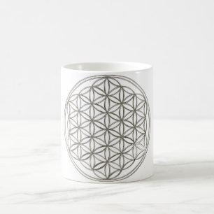 Blume des Lebens / Flower Of Life silver big Coffee Mug