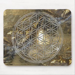Blume des Lebens / Flower Of Life silver river Mouse Mat