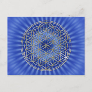 Blume des Lebens / Flower Of Life silver royal Postcard
