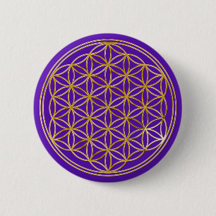 Blume des Lebens klein violet BG 6 Cm Round Badge
