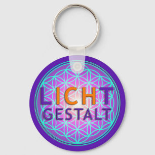 Blume Des Lebens Lichtgestalt, violet Key Ring