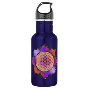 Blume des Lebens - LOTUS BLÜTE orange violett 532 Ml Water Bottle