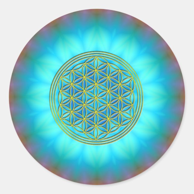 Blume des Lebens Motiv 11 Classic Round Sticker (Front)