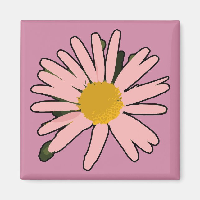 Blume Pink Blühte Magnet (Front)
