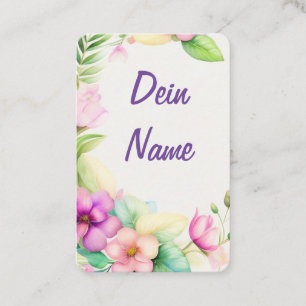 Blumen Halbkranz Aquarellzeichnung Business Card