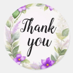 Blumen Kranz Aquarellzeichnung Classic Round Sticker